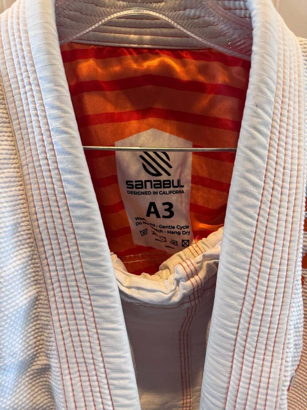 Sanabul Highlights Pro Competition BJJ Jiu Jitsu Gi - White/Orange - Size A3